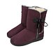 Women's slipper boots with sheep wool burgundy