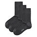 3 pairs of cotton socks with orthopedic hem gray