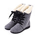 Women's Lace-up Winter Boots with Sheep Wool Grey
