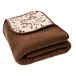 Merino wool blanket with camel wool and lining double layer brown