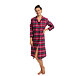 Women's flannel nightgown, checkered red