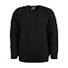 Women's wool sweater with round neckline, dark gray
