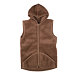 Wool Hooded Vest Brown