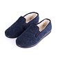 Men's Non-Slip Slippers with Wool Lining Blue