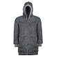 Extra-long wool hoodie Dark grey