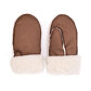 Wool velour mittens Brown