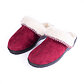 Women's Leather Wedge Heel Slippers with Wool Lining Red